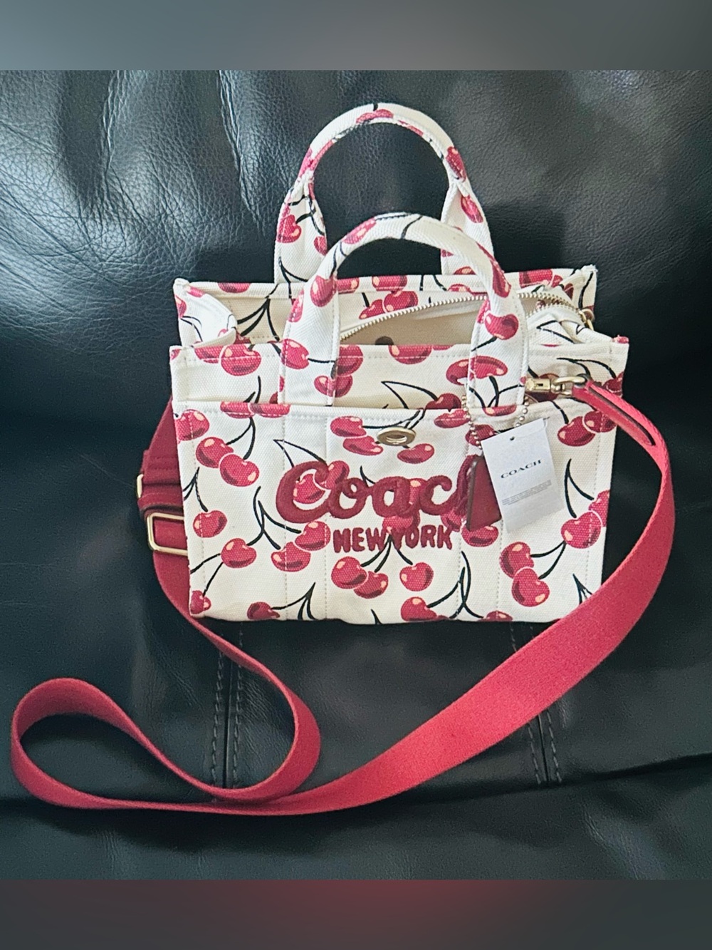 Coach Cherry Print Medium Tote